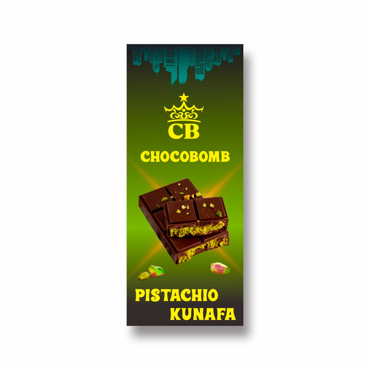 Pistachio Kunafa Chocobomb.